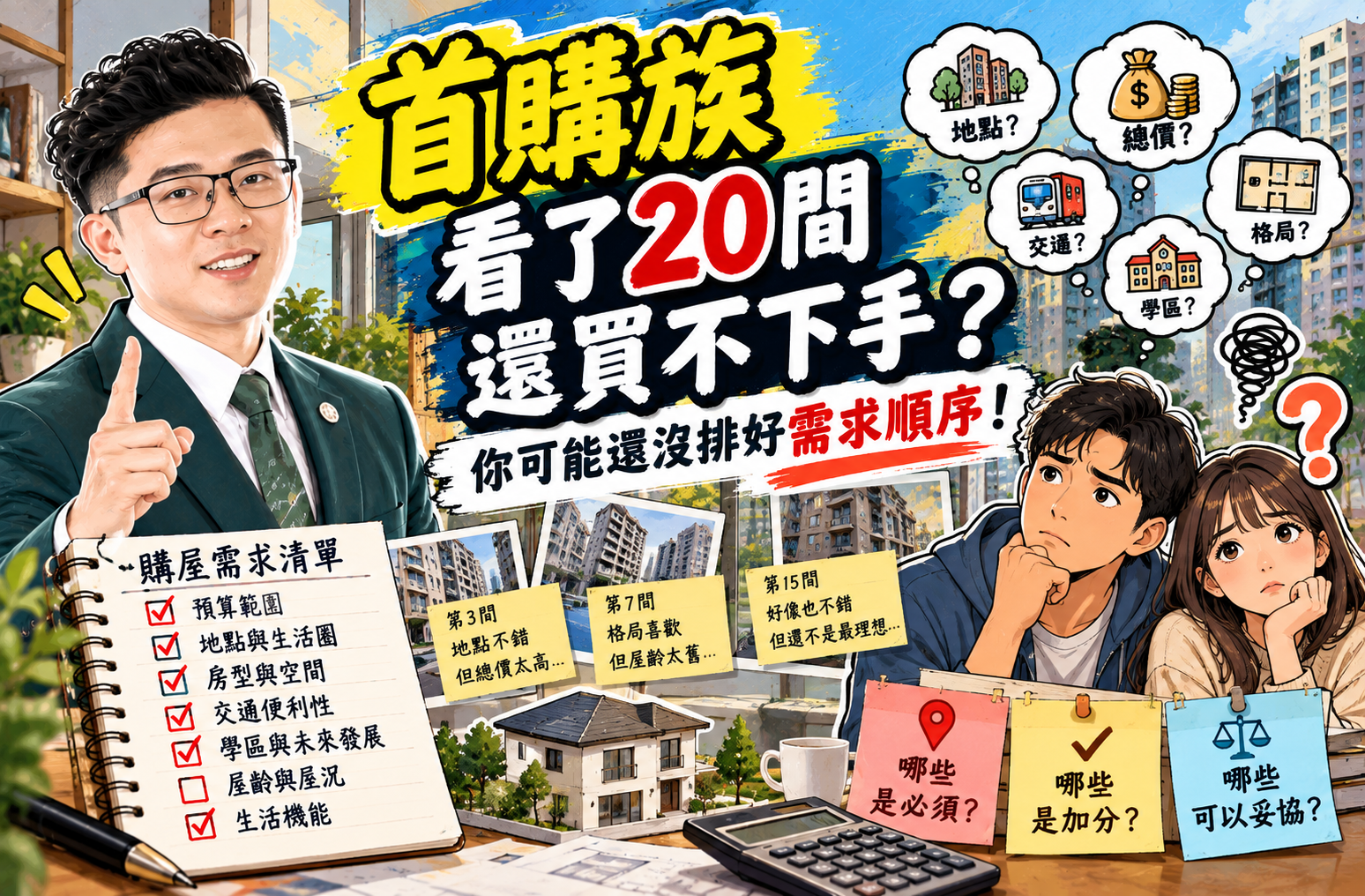 首購族看了20間還買不下手?你可能還沒排好需求順序!2026年你準備好了嗎!!
