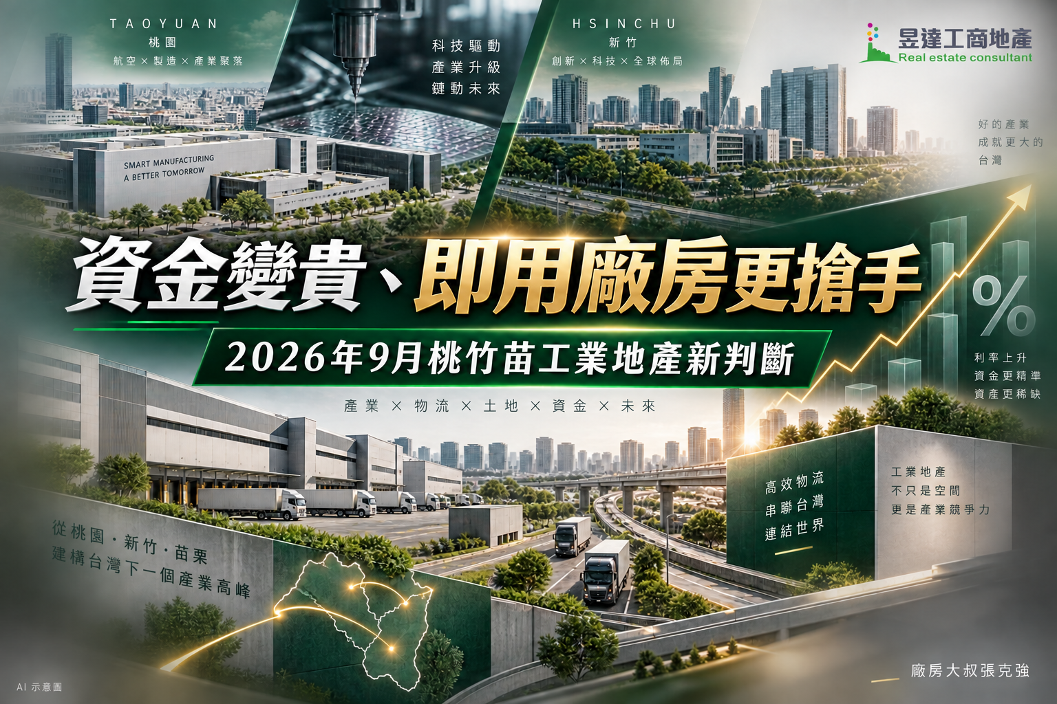 資金變貴、即用廠房更搶手:2026年9月桃竹苗工業地產新判斷