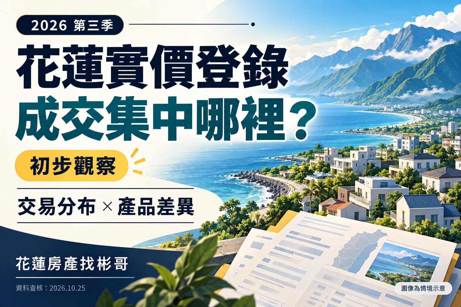2026第三季花蓮實價登錄|房價分化,花蓮市、吉安與各區成交量解析