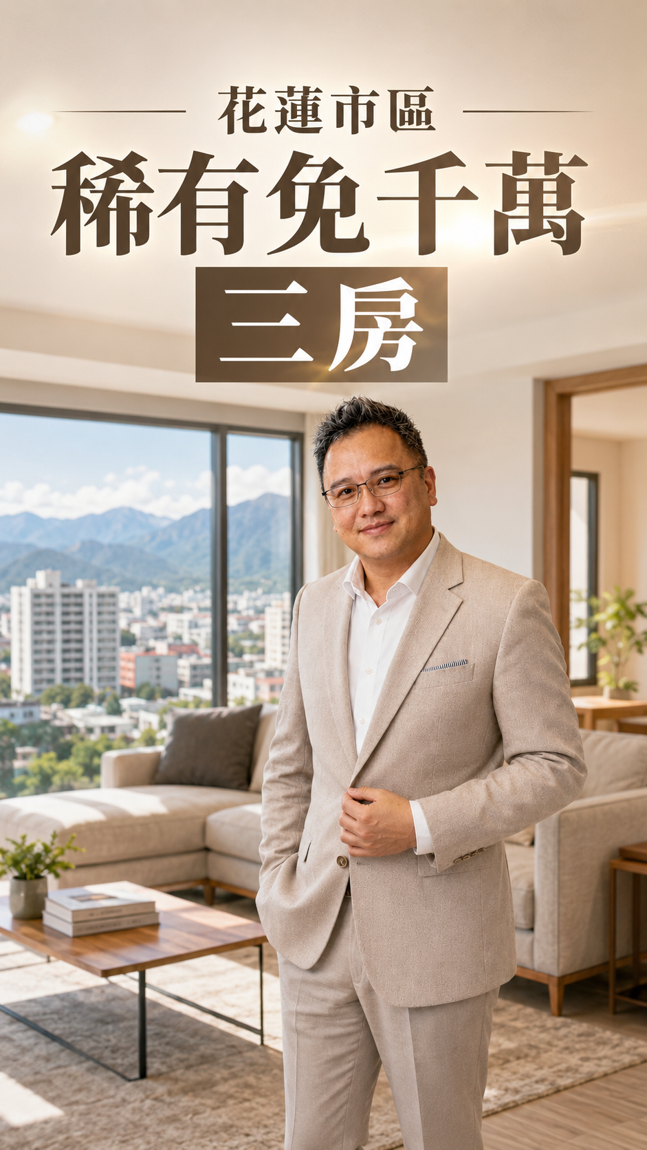 花蓮市區明義國小旁電梯三房，免千萬元的成家好選擇，總價980萬擁有3房2廳2衛的大空間，生活機能便利