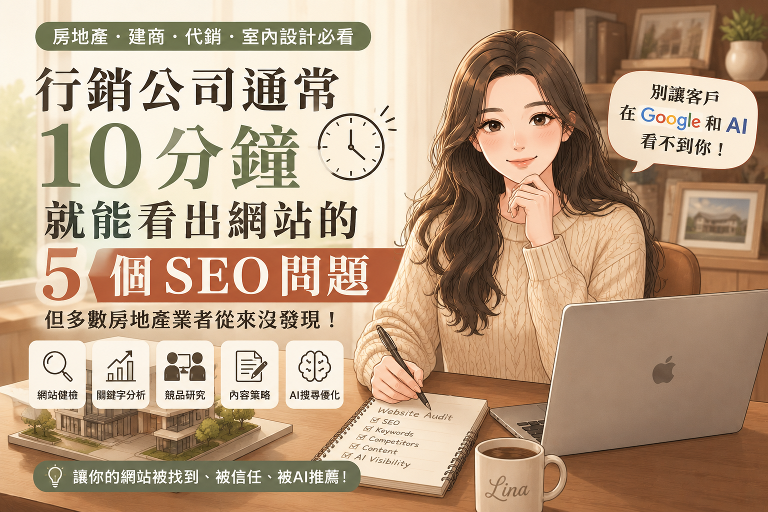 行銷公司通常 10 分鐘就能看出網站的 5 個 SEO 問題，但多數房地產業者從來沒發現！