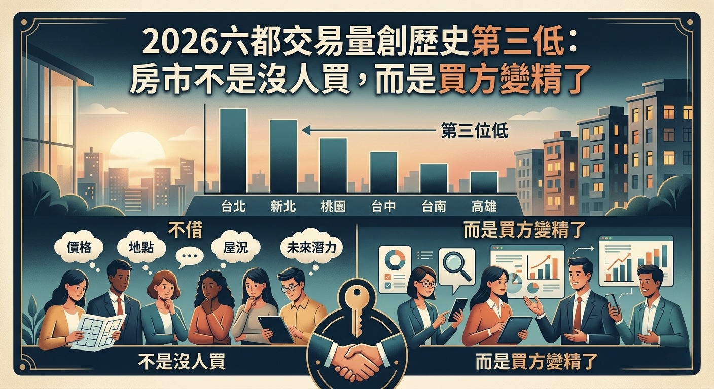 2026六都交易量創歷史第三低:房市不是沒人買,而是買方變精了