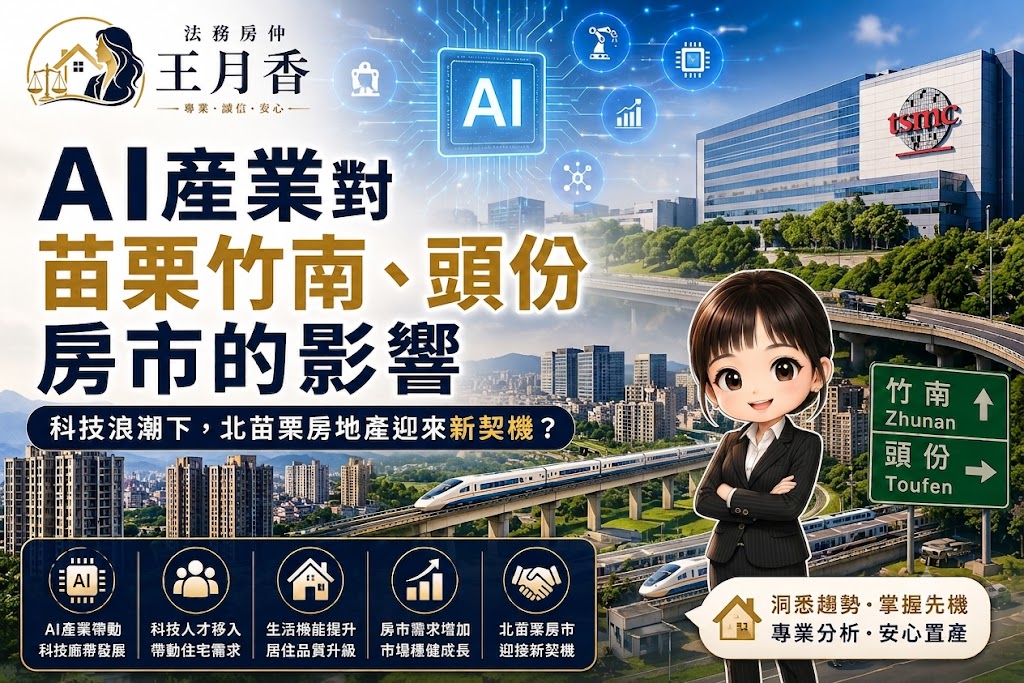 AI產業對苗栗竹南、頭份房市的影響：科技浪潮下，北苗栗房地產迎來新契機？