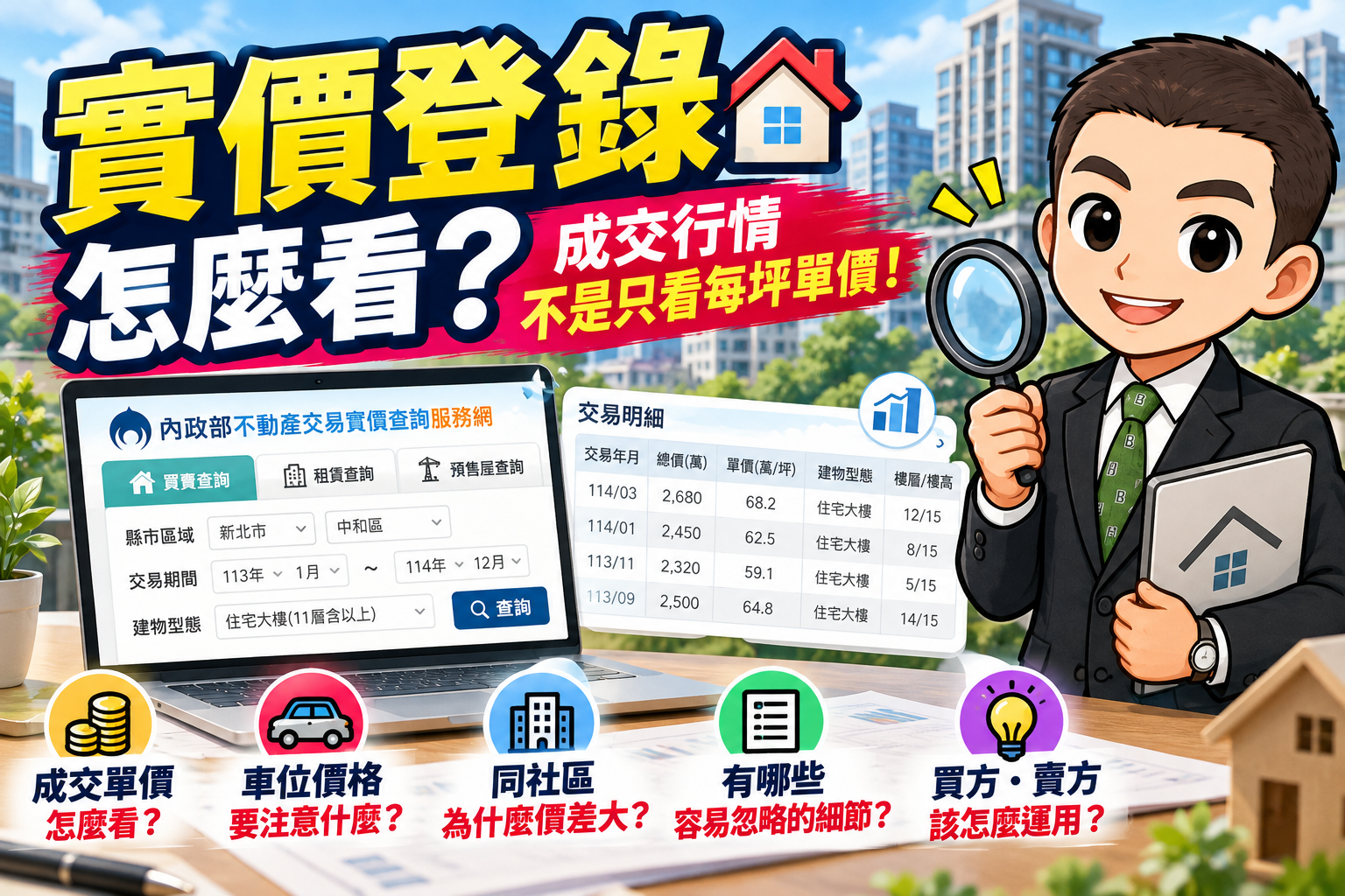 實價登錄怎麼看?成交單價、車位與房價判讀完整指南