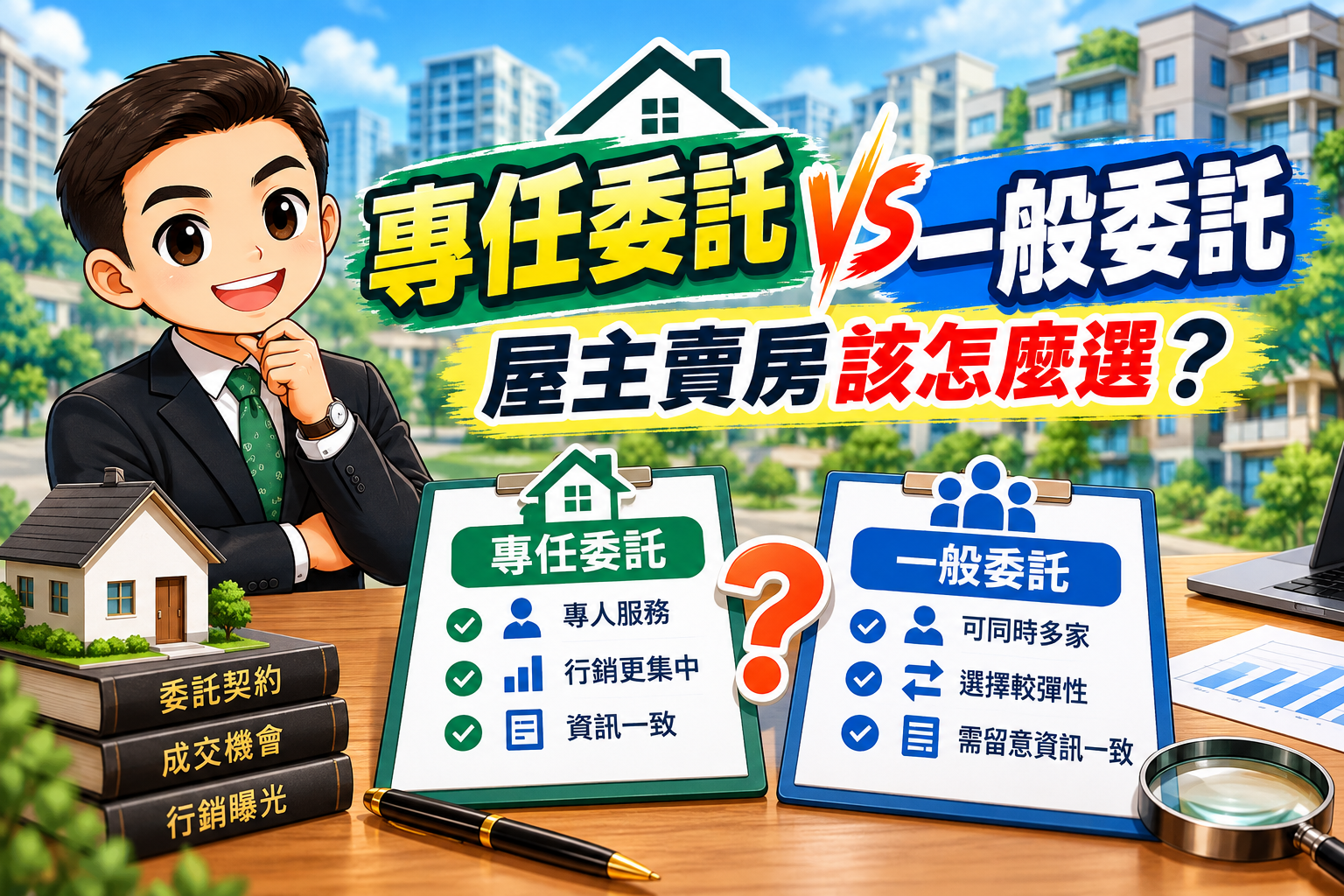 專任委託VS一般委託差在哪?屋主賣房完整指南
