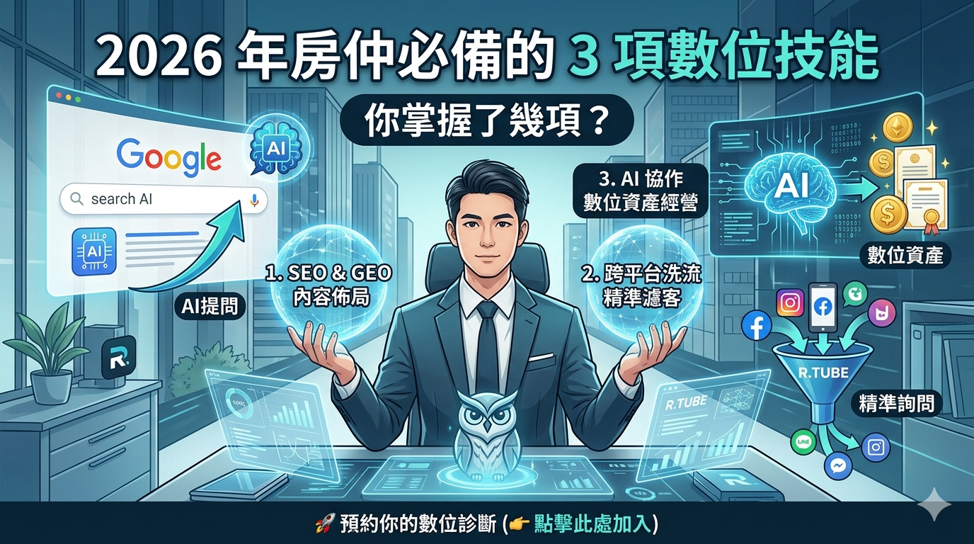 【顧問專欄】2026 年房仲必備的 3 項數位技能，你掌握了幾項？