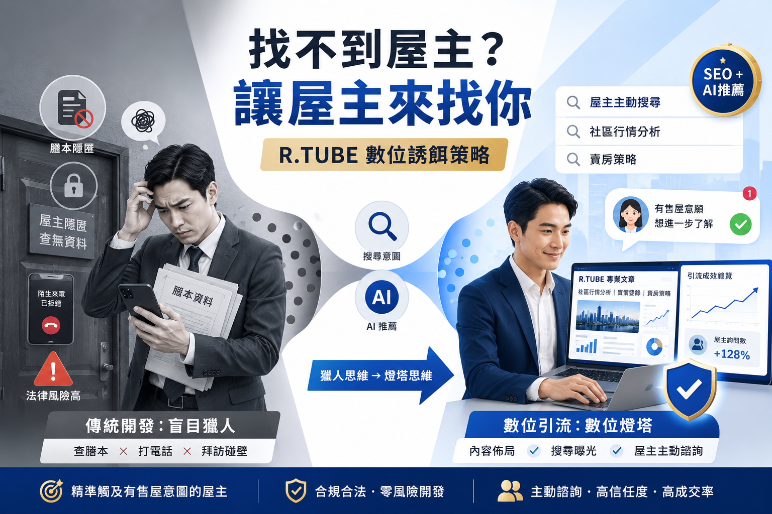 【開發新困局】謄本隱匿、個資收緊,無法主動挖屋主?如何用 R.TUBE 佈局「數位誘餌」,讓屋主主動找上門!