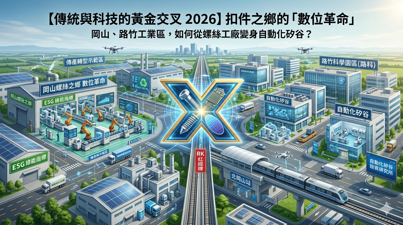 【傳統與科技的黃金交叉 2026】扣件之鄉的「數位革命」：岡山、路竹工業區，如何從螺絲工廠變身自動化矽谷？