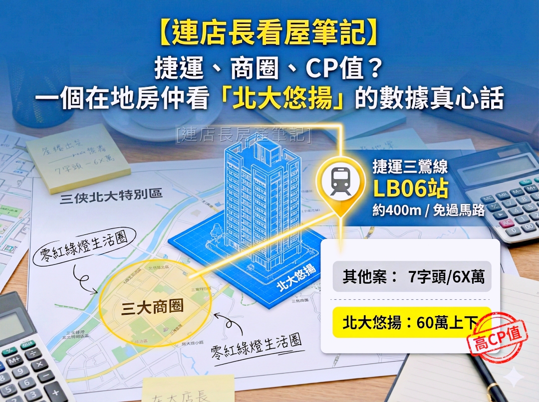 【連店長房產筆記】捷運、商圈、CP值?在地房仲公開「北大悠揚」銷控表攻略與真心話