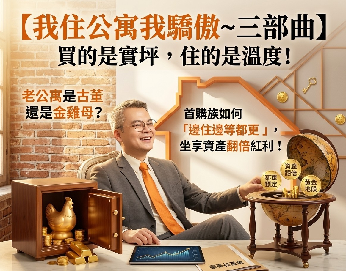 【我住公寓我驕傲~三部曲】買的是實坪,住的是溫度!老公寓是古董還是金雞母?首購族如何「邊住邊等都更」,坐享資產翻倍紅利!
