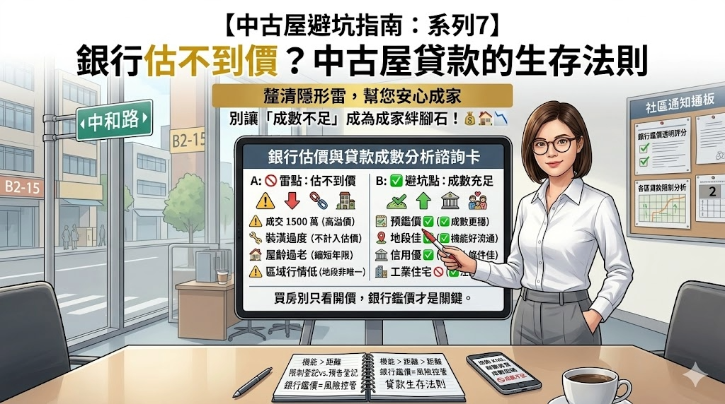 【中古屋避坑指南：系列 7】銀行估不到價？中古屋貸款的生存法則：別讓「成數不足」成為成家絆腳石！