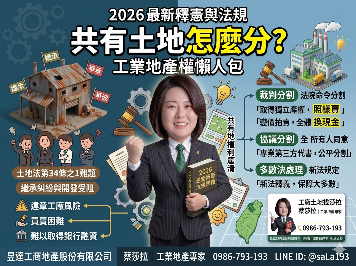 家族共有土地怎麼分？2026最新工業地持分與產權協調懶人包，3招破解產權僵局解鎖土地價值