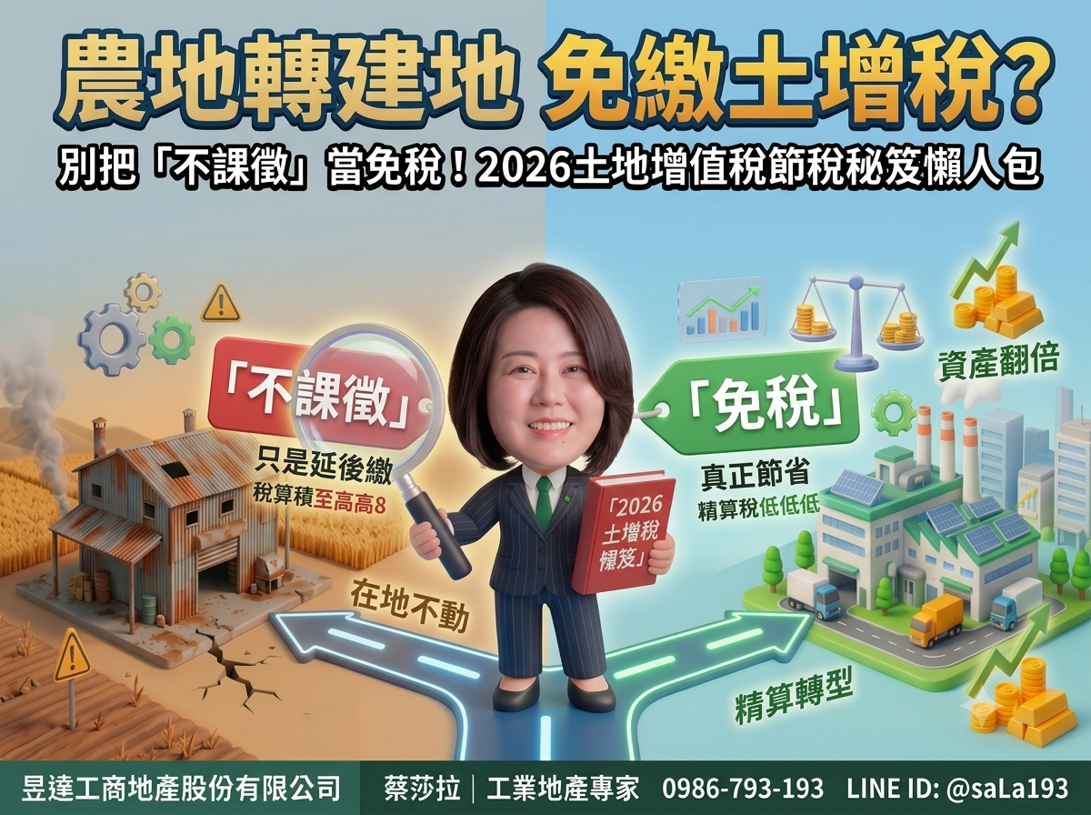 農地轉建地免繳土增稅？2026最新「土地增值稅節稅秘笈懶人包」