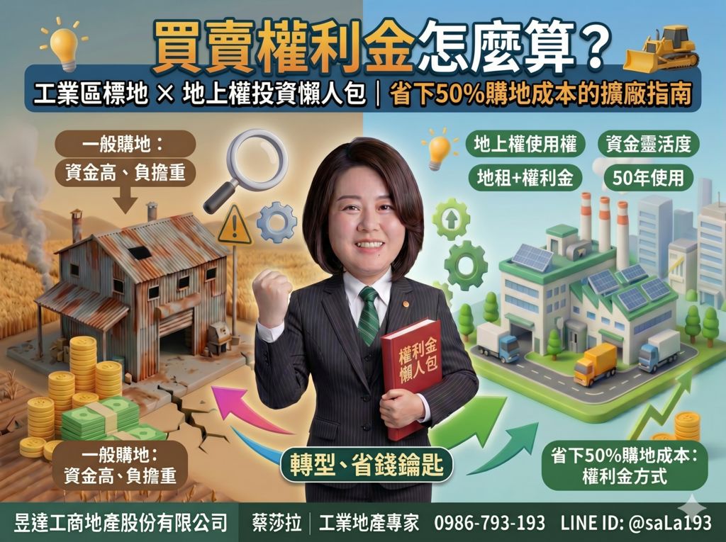 權利金是什麼?搞懂台灣房地產「地上權與標地權利金」的遊戲規則,省下50%擴廠成本的投資懶人包!