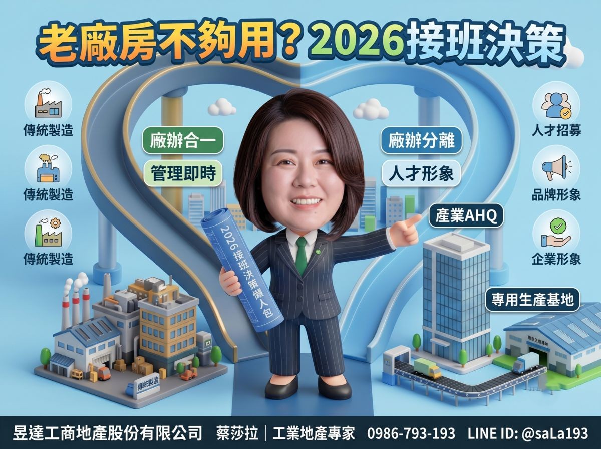 廠辦分離還是合一？2026中小企業二代接班的決策懶人包，3大指標評估廠辦擴張策略