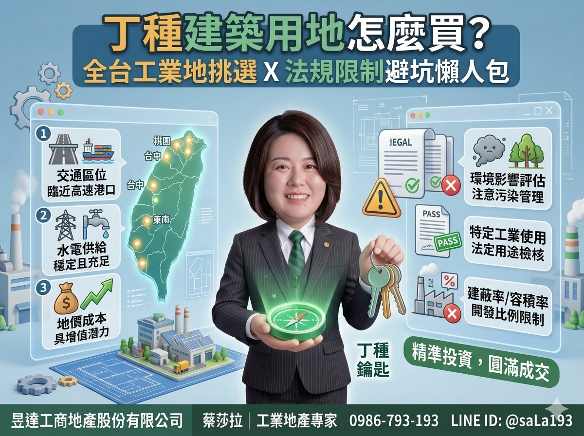 2026最新!丁種建築用地怎麼買?全台工業地挑選與法規限制懶人包