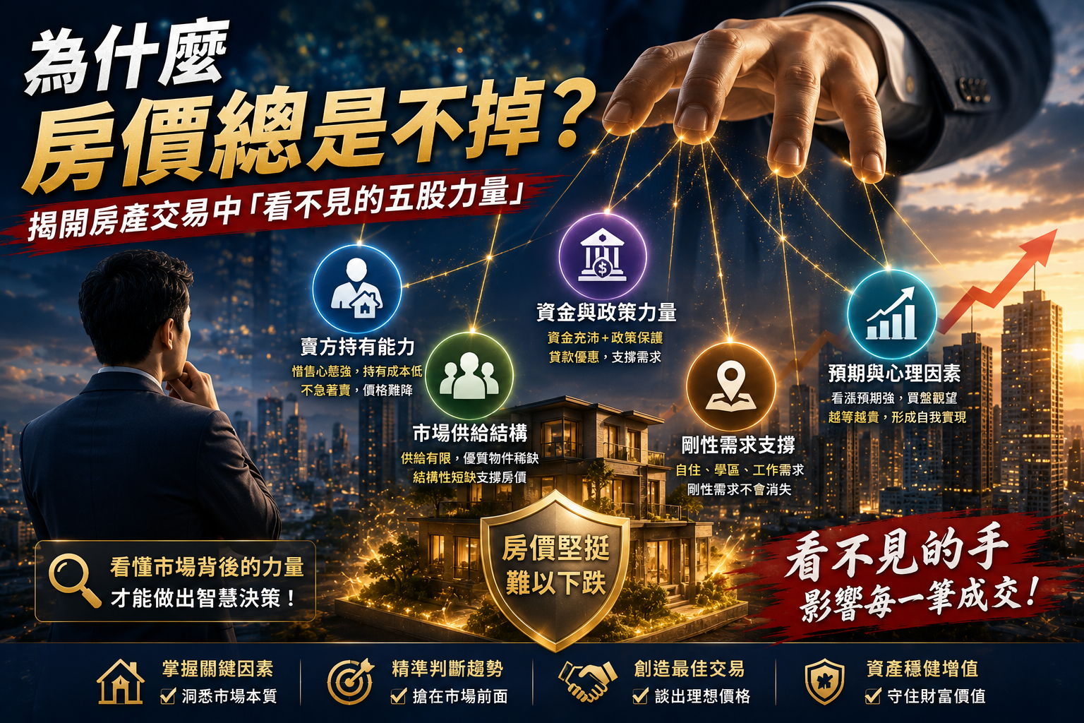 為什麼房價總是不掉？揭開房產交易中「看不見的五股力量」