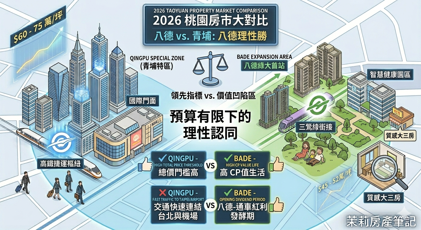 八德擴大重劃區與青埔特區比價：預算有限下的理性認同