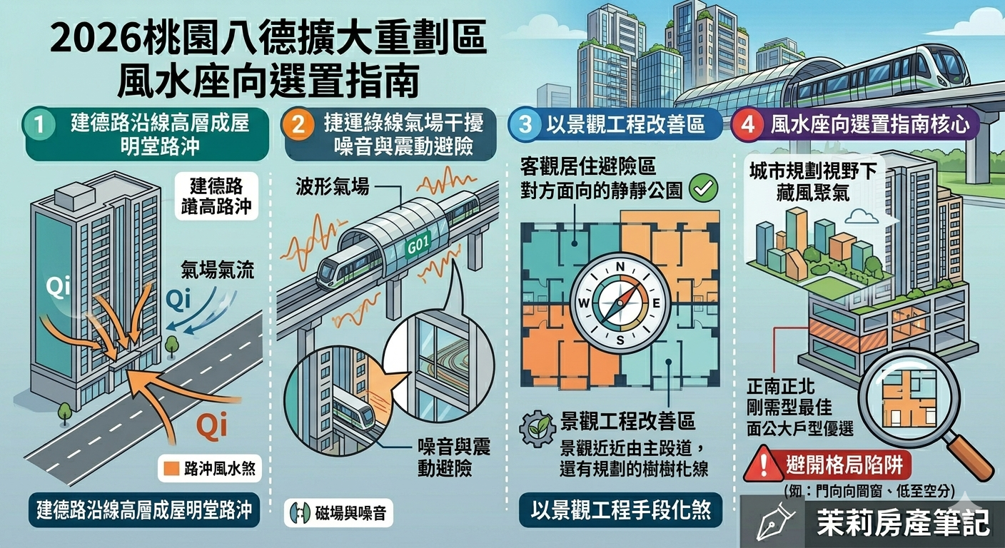 八德擴大重劃區風水座向與建物結構評估：建德路沿線的明堂效應與現代地產避險指南