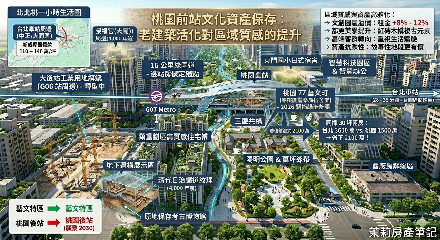 桃園前站文化資產保存：老建築活化對區域質感的提升