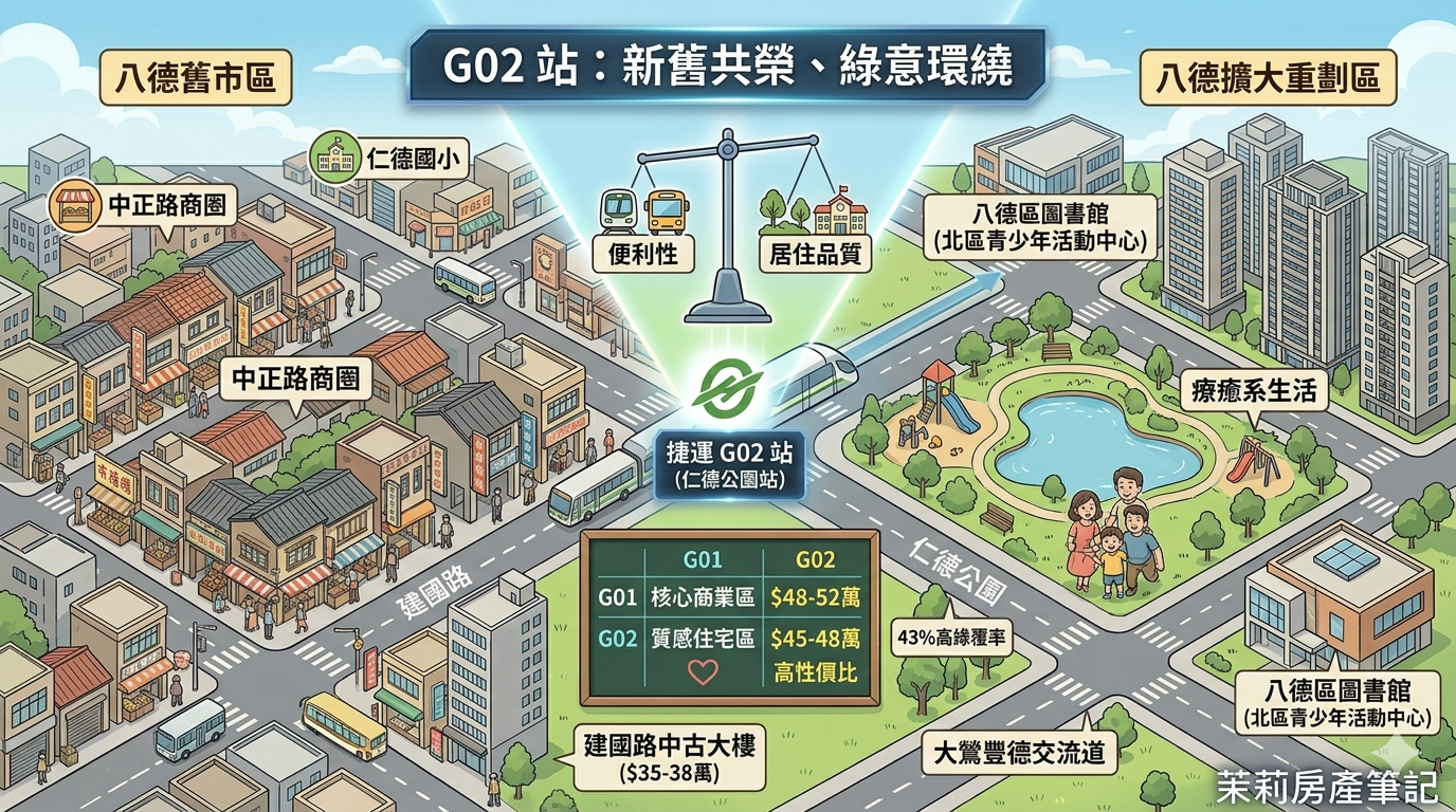 捷運 G02 站區生活圈：北八德與擴大重劃區的接軌地帶
