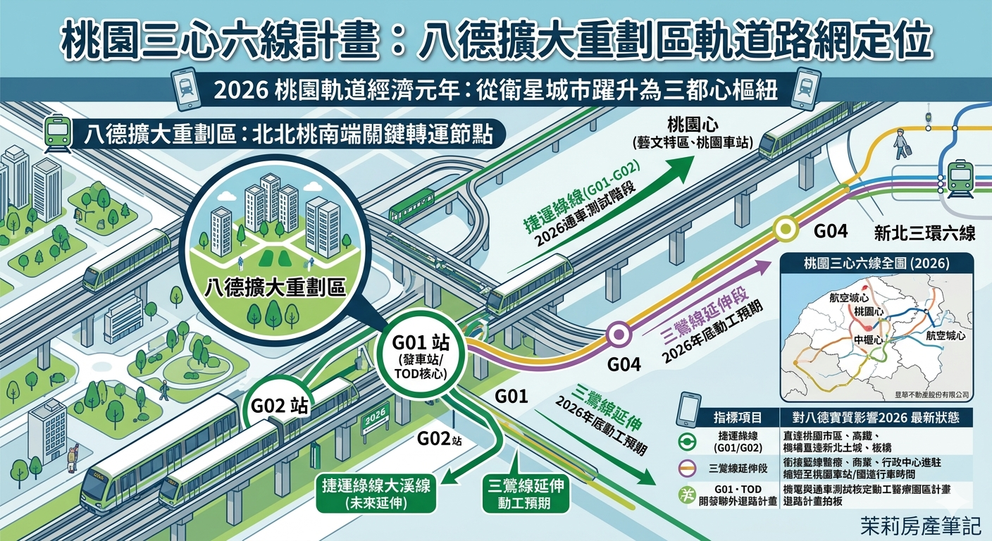 桃園三心六線計畫:八德擴大重劃區在軌道路網的定位
