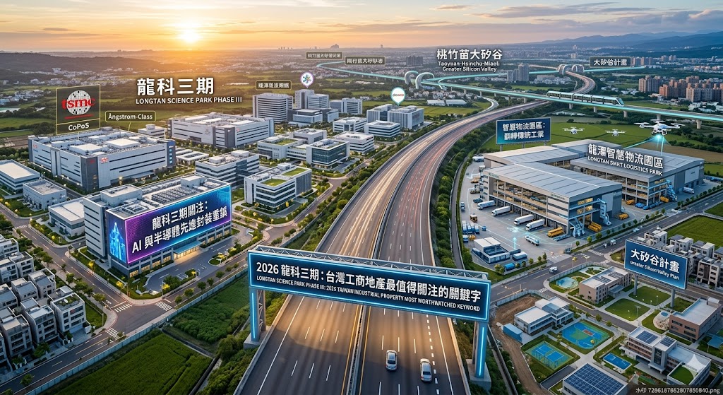 龍科三期2026擴建大復活：台積電先進封裝進駐，解析龍潭工商地產布局新戰略