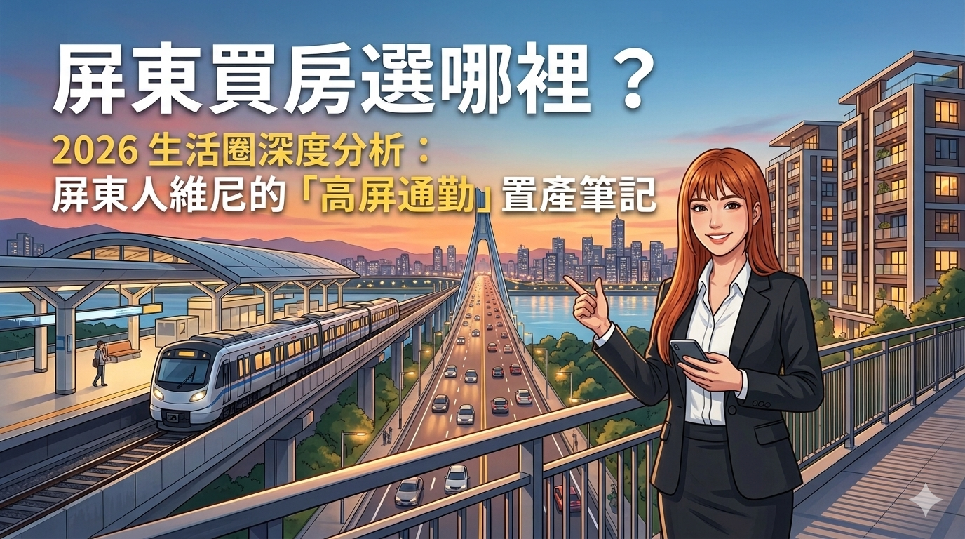 屏東買房選哪裡?2026 生活圈深度分析:屏東人維尼的「高屏通勤」置產筆記