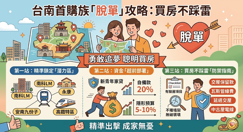 🏠 台南首購族「脫單」攻略:買房不踩雷!!
