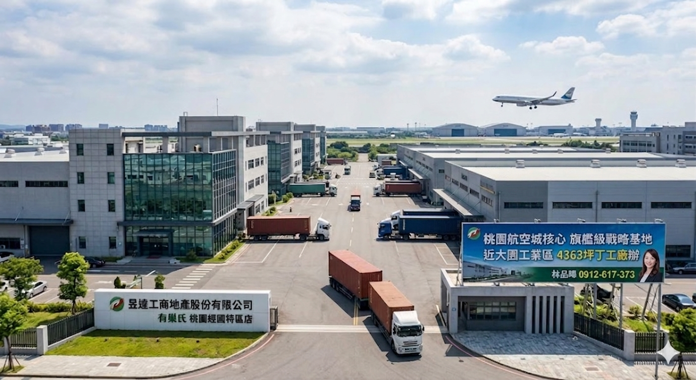桃園航空城核心:4363坪大園丁工廠辦,大型企業立足台灣的戰略旗艦基地