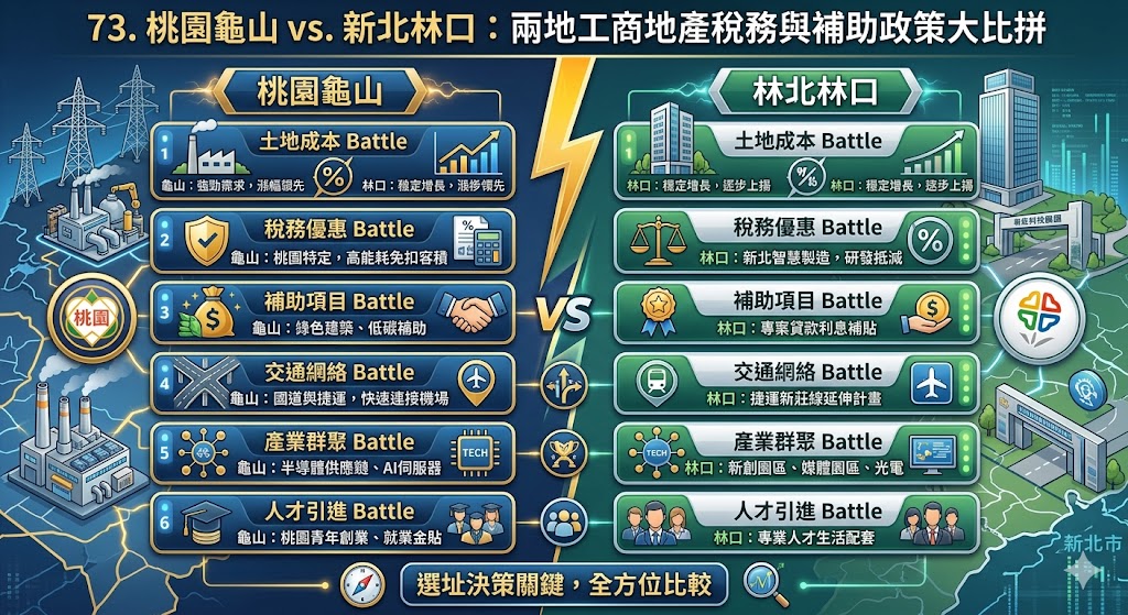 73.桃園龜山 vs. 新北林口：兩地工商地產稅務與補助政策大比拼