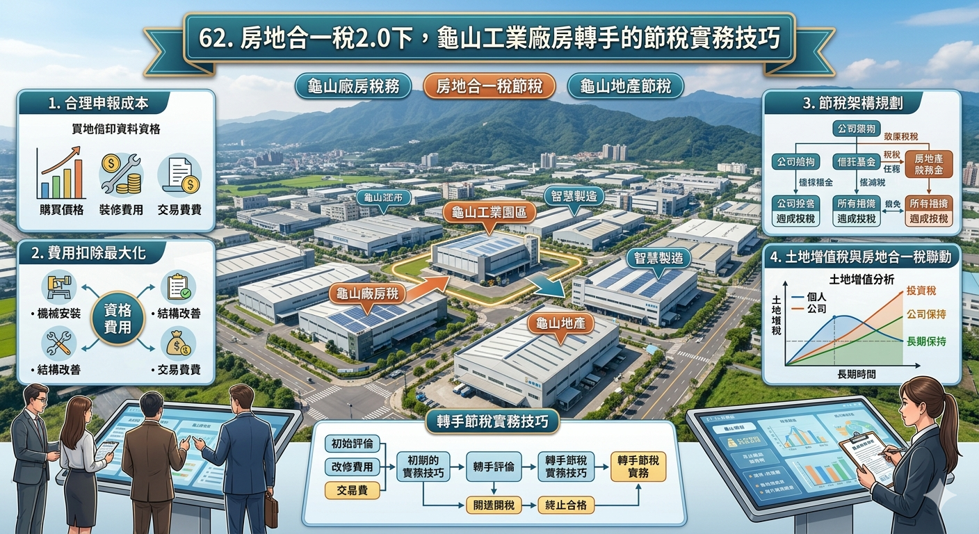 62. 房地合一稅2.0下，龜山工業廠房轉手的節稅實務技巧