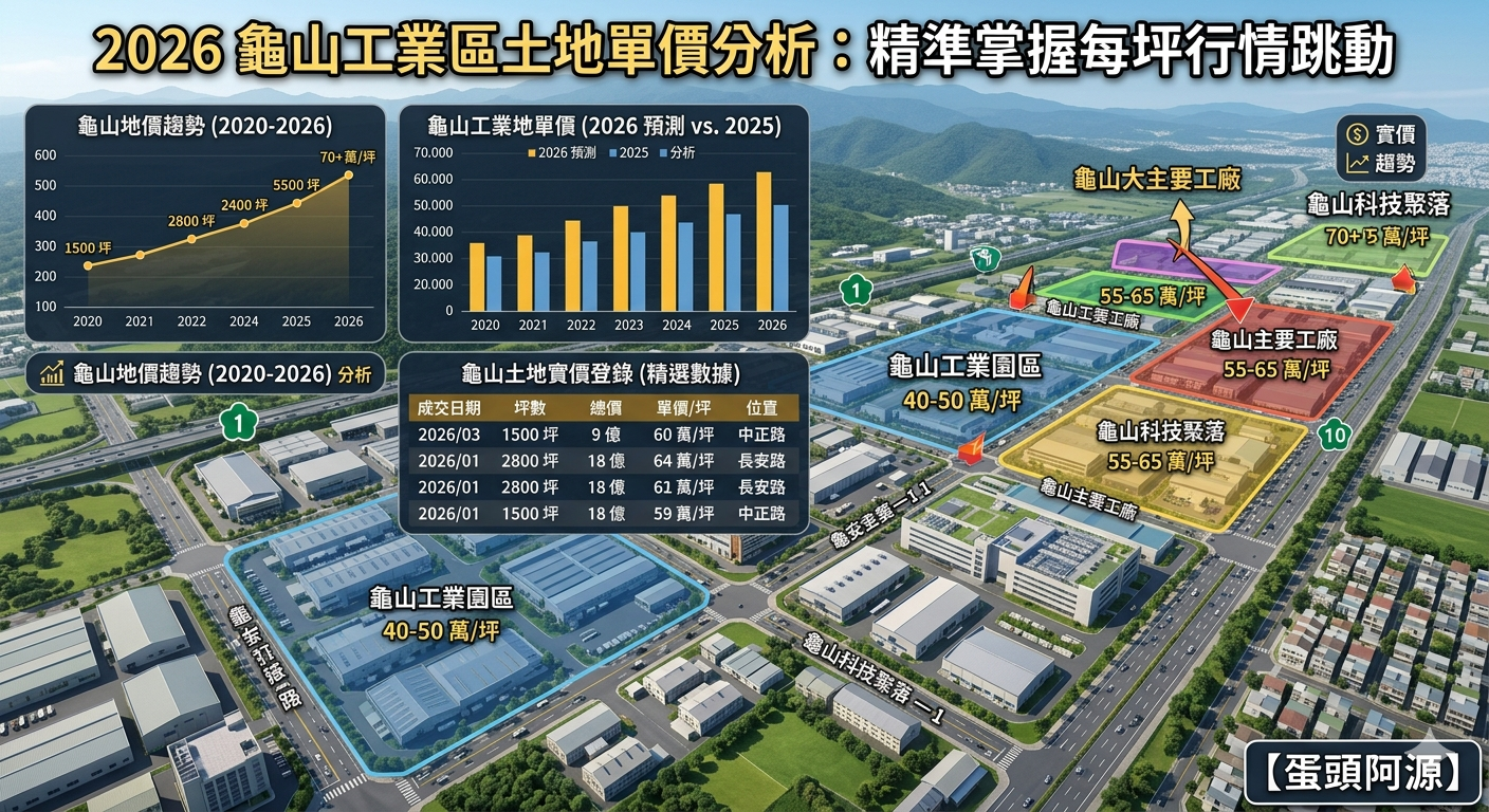61. 2026龜山工業區土地單價分析：精準掌握每坪行情跳動