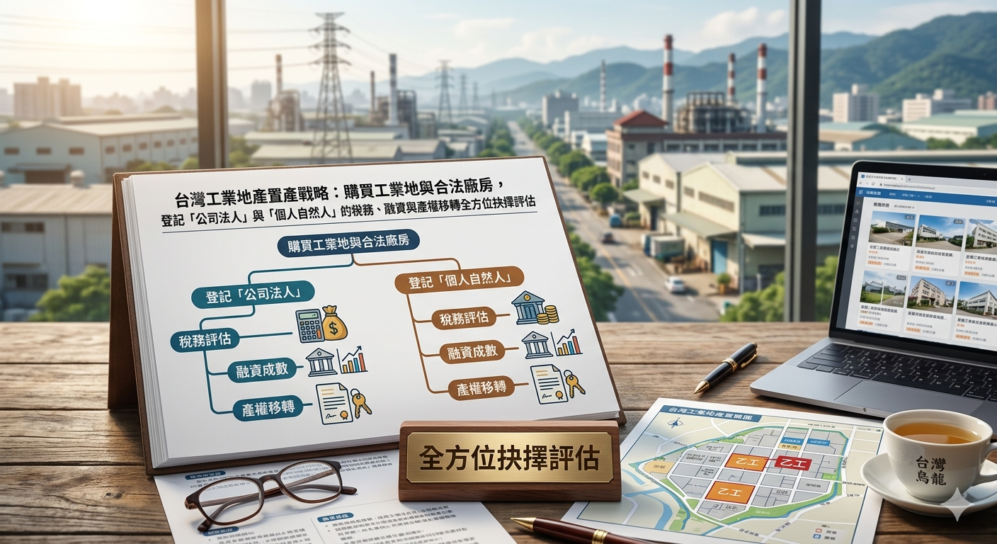 2026台灣工業地產稅務戰略:公司法人出售不動產應繳稅賦與股東獲利分配之雙重課稅完全解析