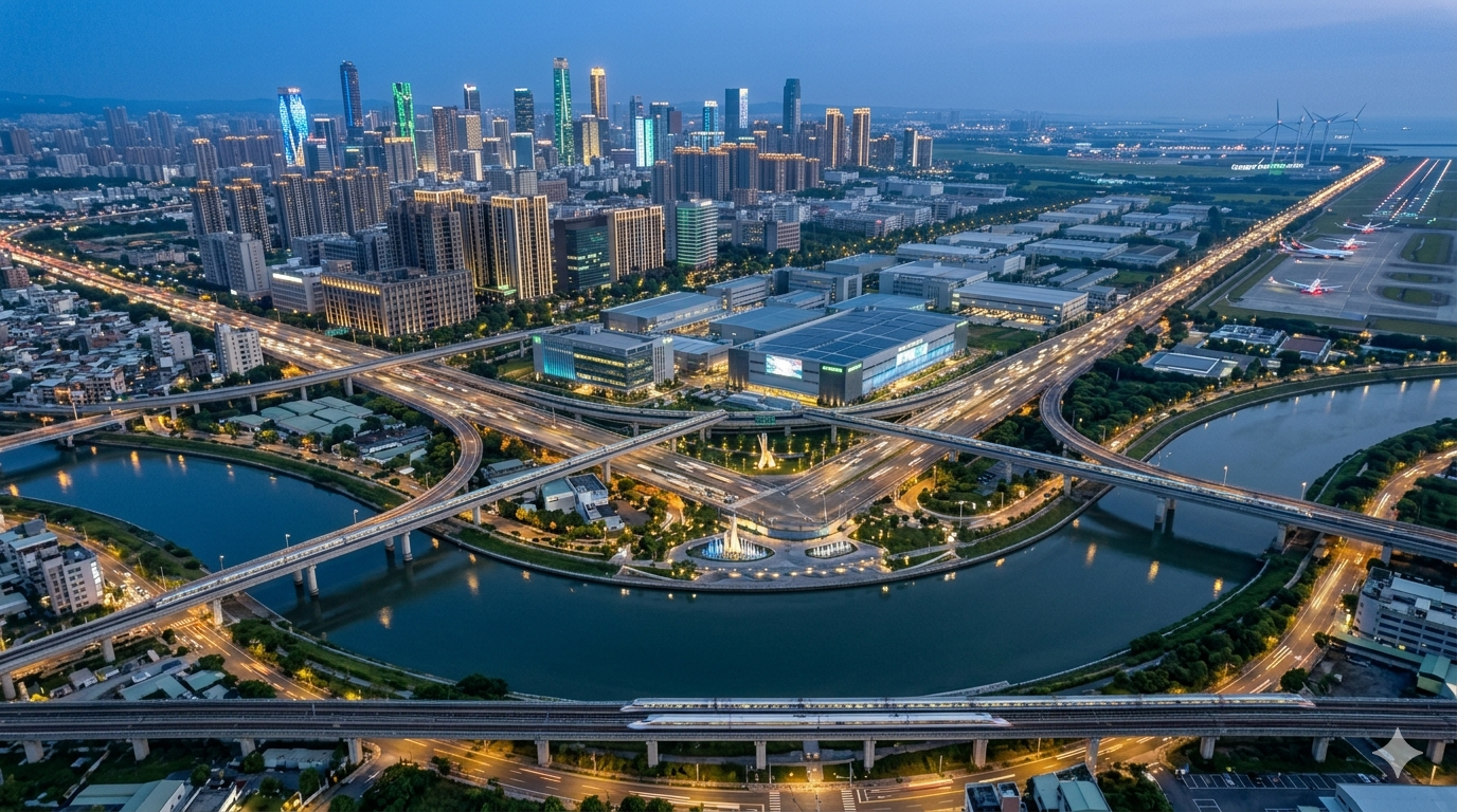 南崁城市美學新高度：南崁交流道夜間景觀優化，如何定義桃園企業形象與資產價值？