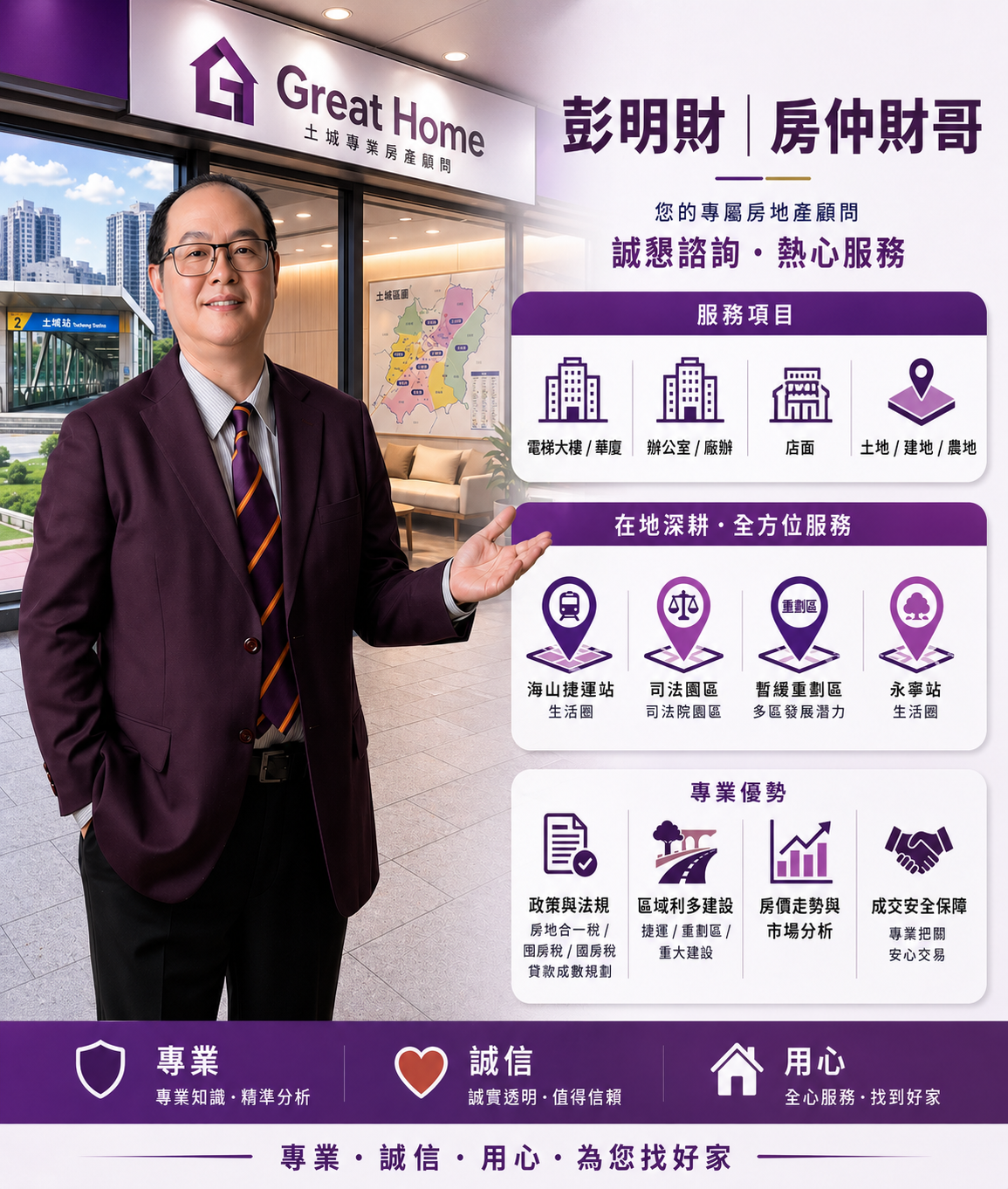 彭明財 房仲財哥 土城大家房屋