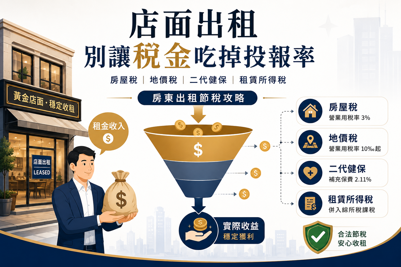 【店面出租全攻略】房東必看！店面稅務、二代健保與租賃所得稅計算，這樣規劃最節稅！