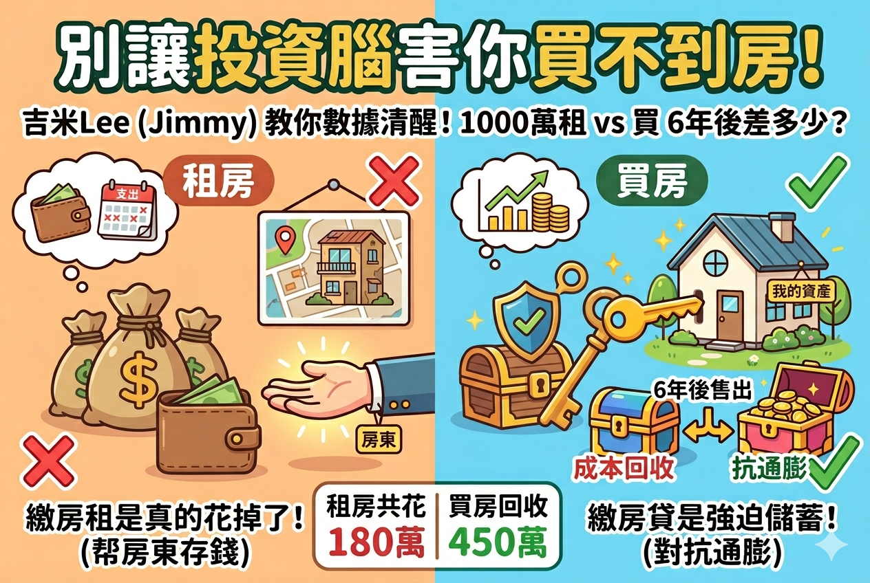 💸買房最大的誤區:你是在「買一個家」還是在「選翻身的股票」?吉米Lee 幫你清醒看房!