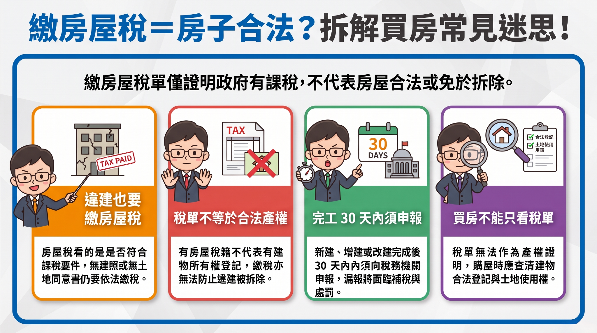 政府收房屋稅,代表房子合法嗎?