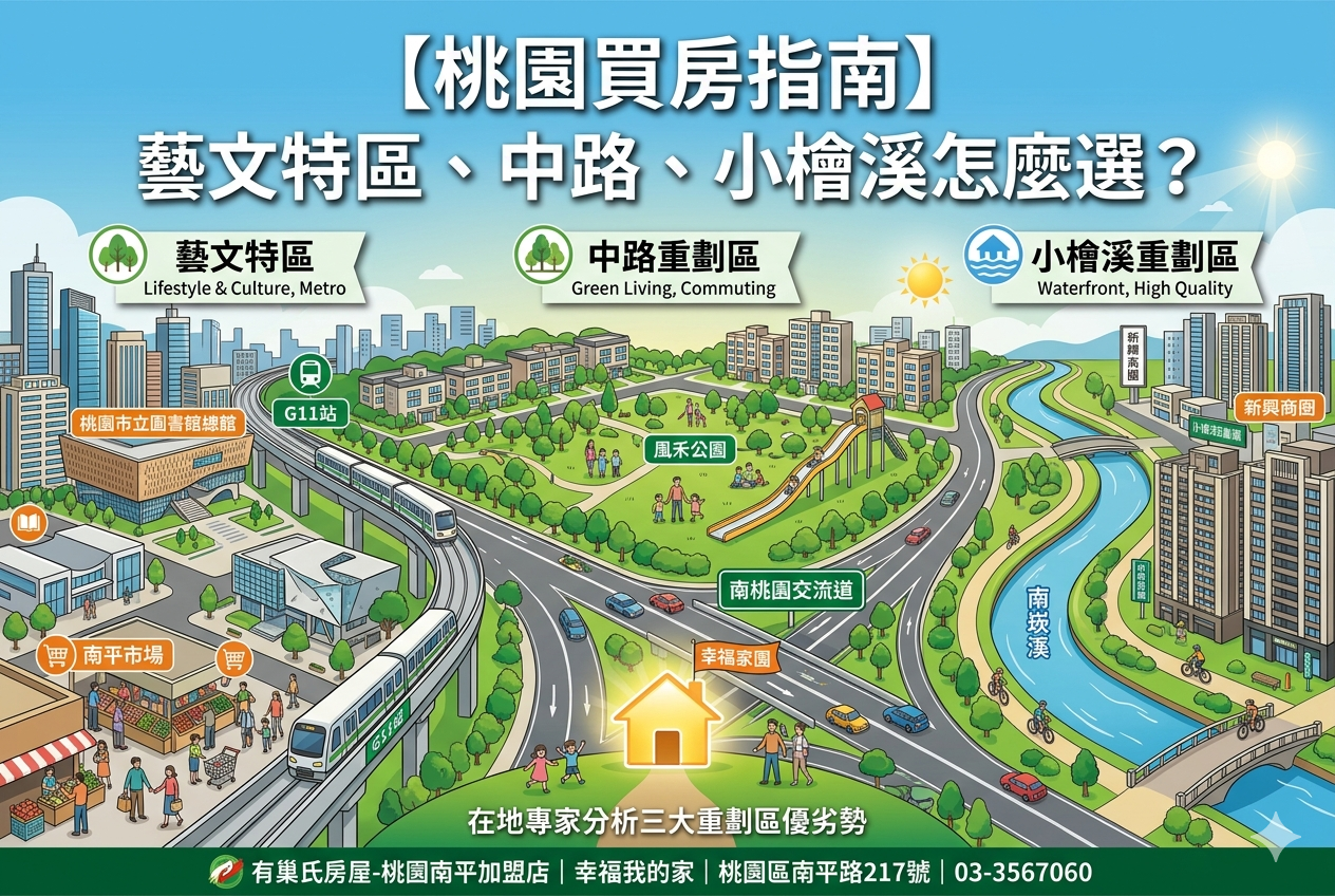【桃園買房指南】藝文特區、中路、小檜溪怎麼選?在地專家分析三大重劃區優劣勢