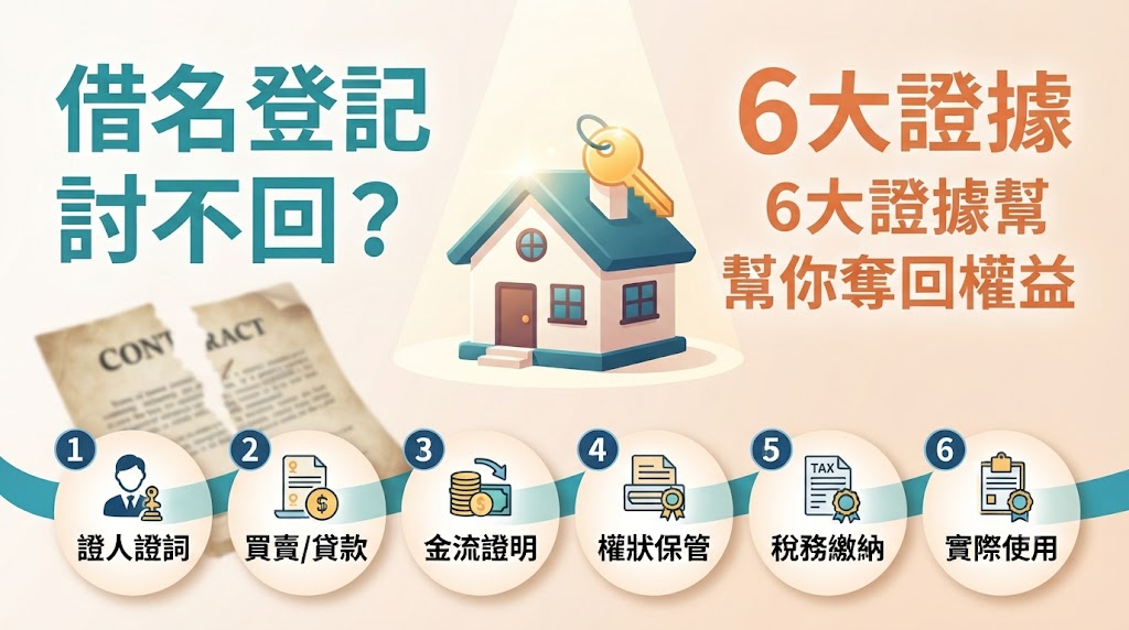 借名登記沒寫合約怎麼辦?6大關鍵證據幫你逆轉勝!
