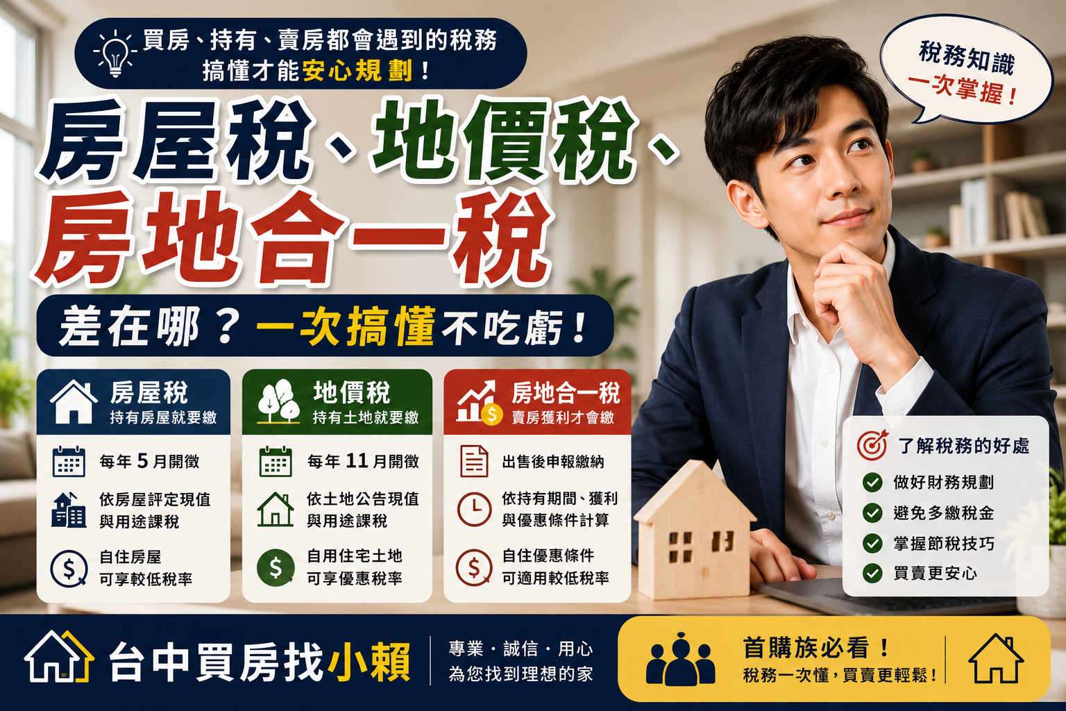房屋稅、地價稅、房地合一稅差在哪？一次搞懂3種房地產稅，買房、賣房都不吃虧
