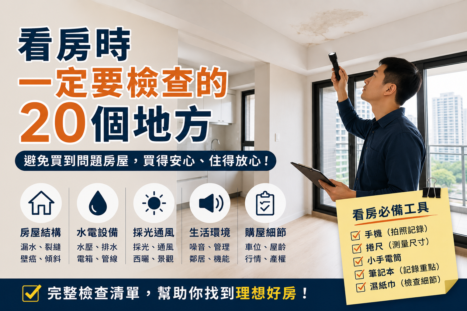看房時一定要檢查的20個地方