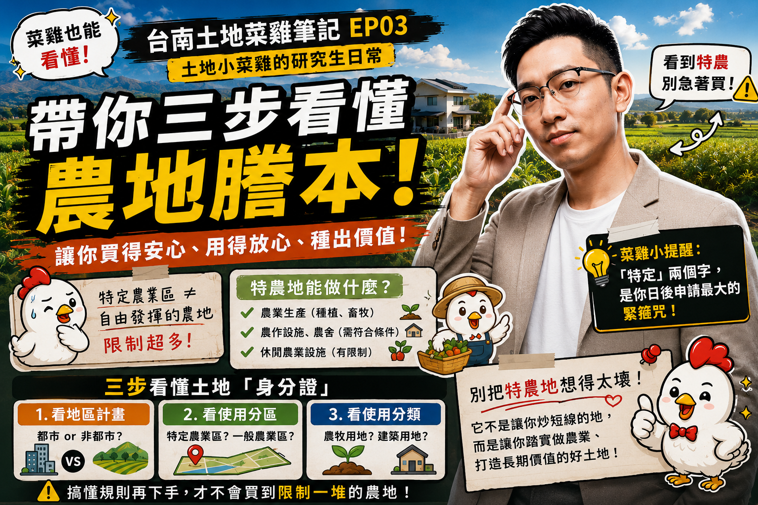 【R.TUBE 土地菜雞筆記 EP03】 看到「方正又便宜的農地」先別急著開心！買錯用途，真的會套到懷疑人生！