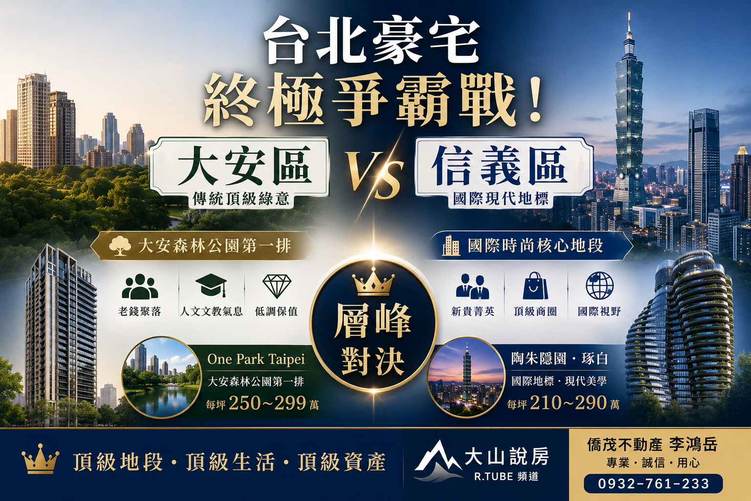 台北豪宅終極爭霸戰!大安區 vs 信義區:傳統頂級綠意與國際現代地標的層峰對決 | 大山說房