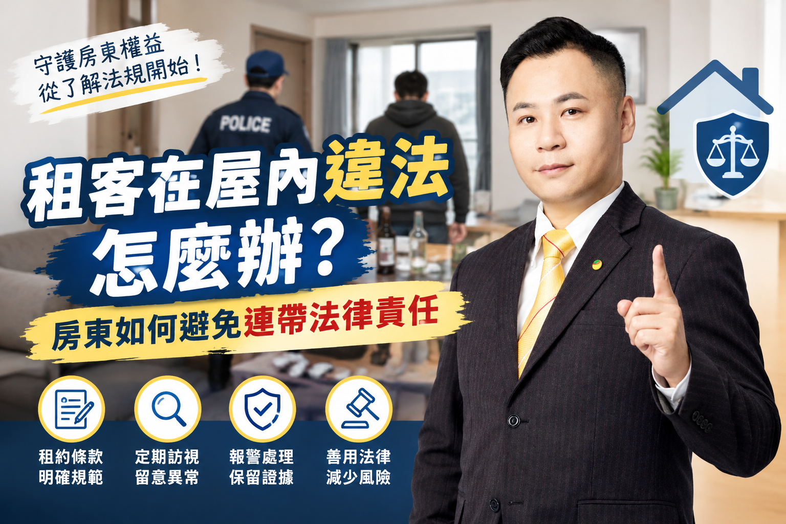 租客在屋內違法怎麼辦?房東如何避免連帶法律責任