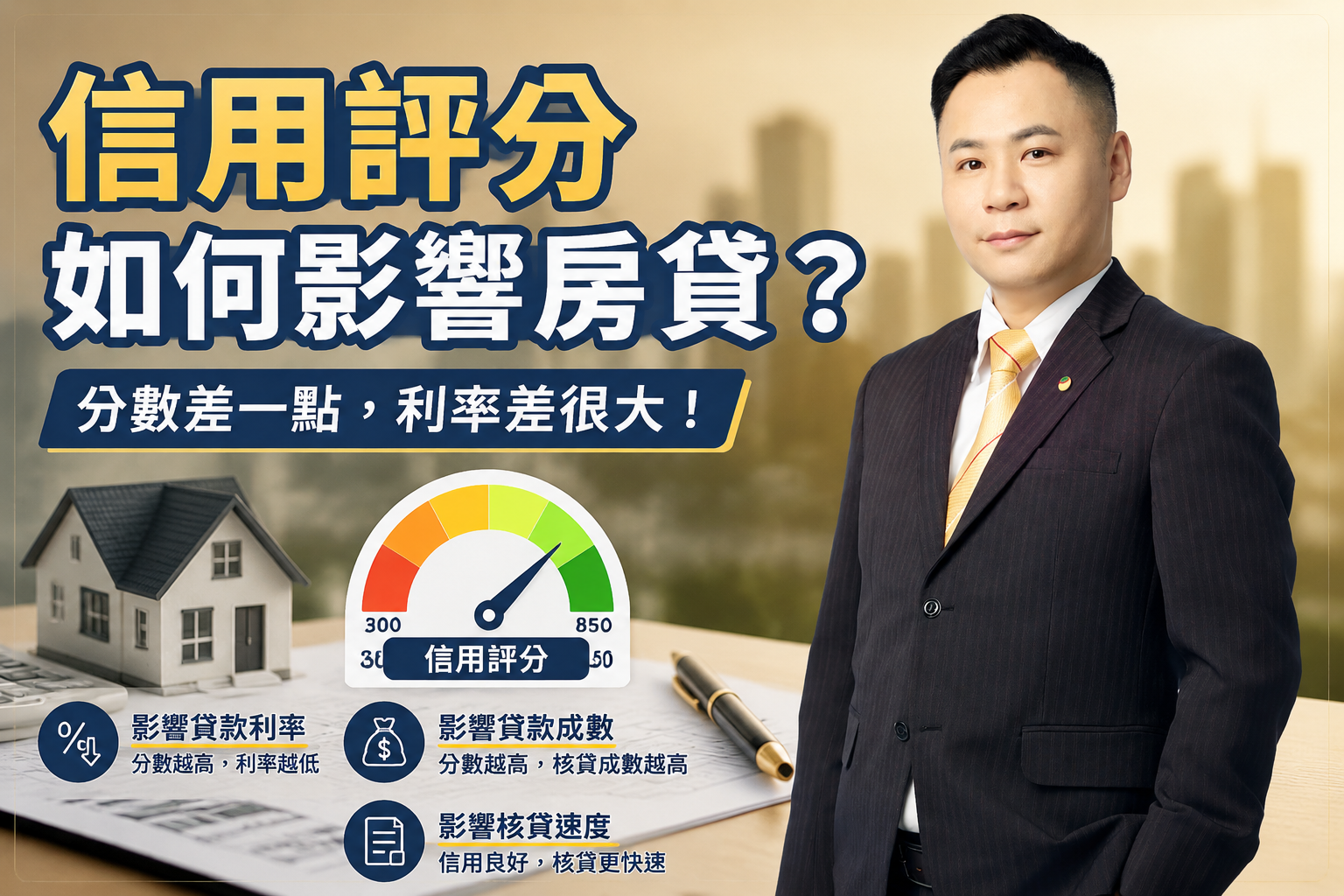 信用評分如何影響房貸?一篇搞懂信用分數、貸款成數與利率的關係!