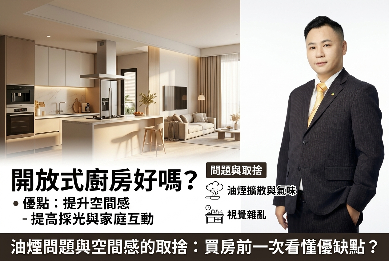 開放式廚房好嗎？油煙問題與空間感的取捨：買房前一次看懂優缺點