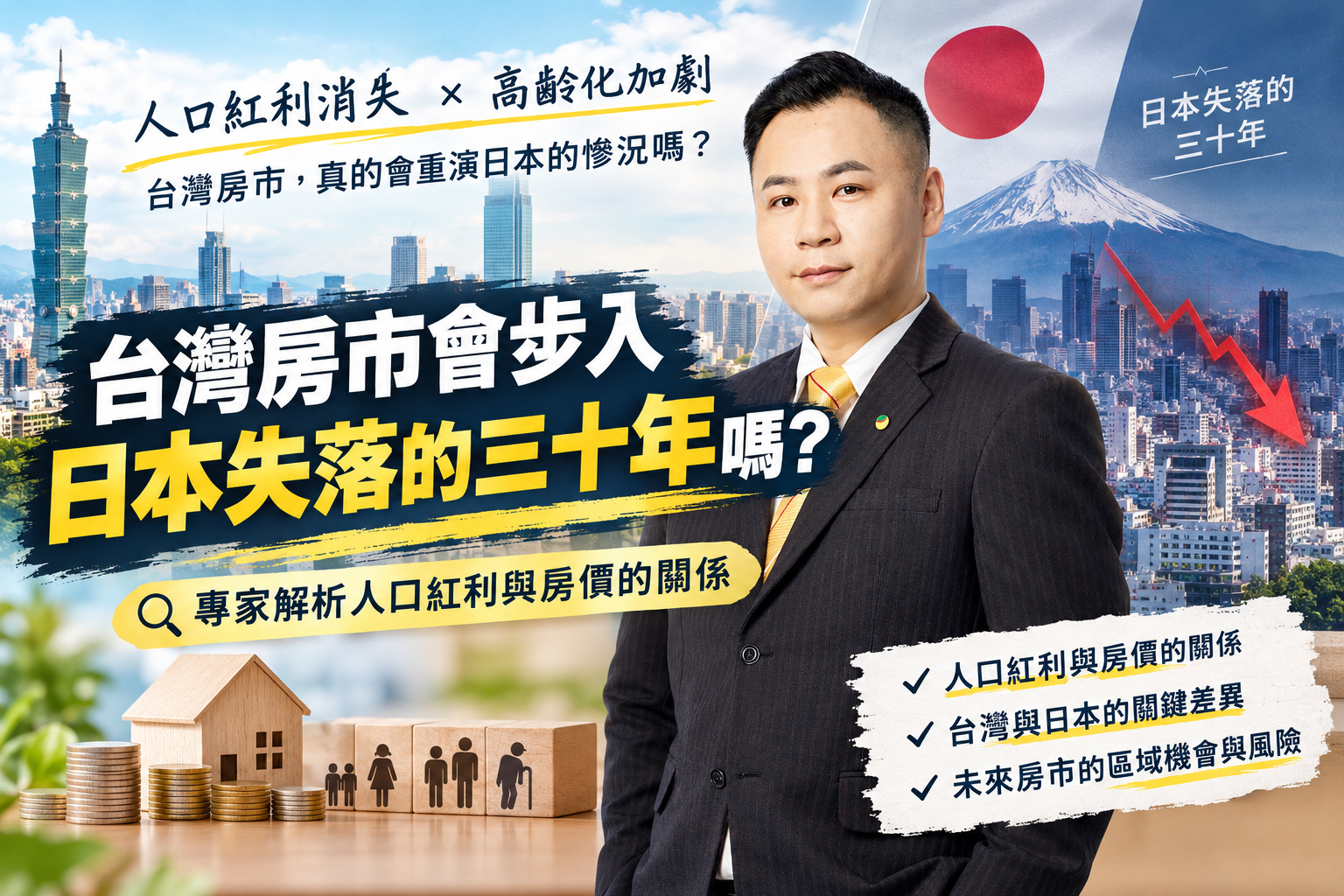 台灣房市會步入日本失落的三十年嗎?專家解析人口紅利與房價的關係