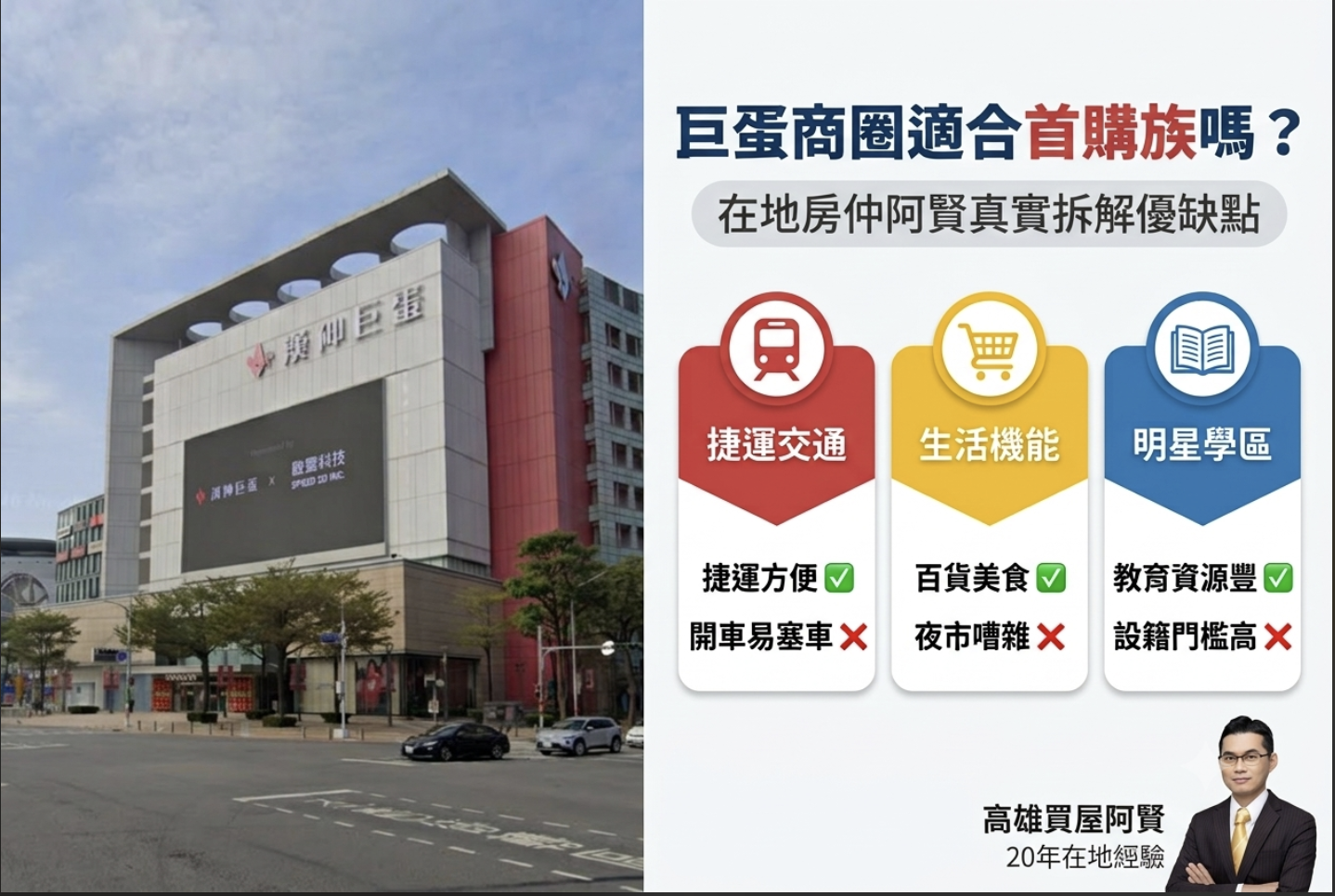 巨蛋商圈適合首購族嗎？20年在地房仲的真實優缺點拆解